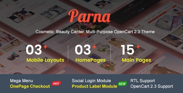 Parna - Multipurpose Responsive OpenCart 2.3 Theme