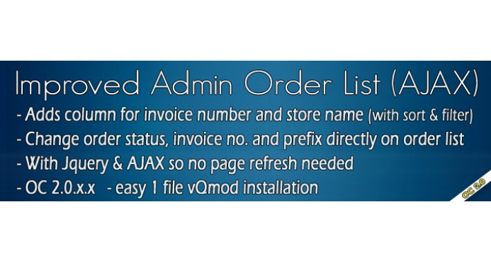 OC2 - Improved Admin Order List (AJAX)