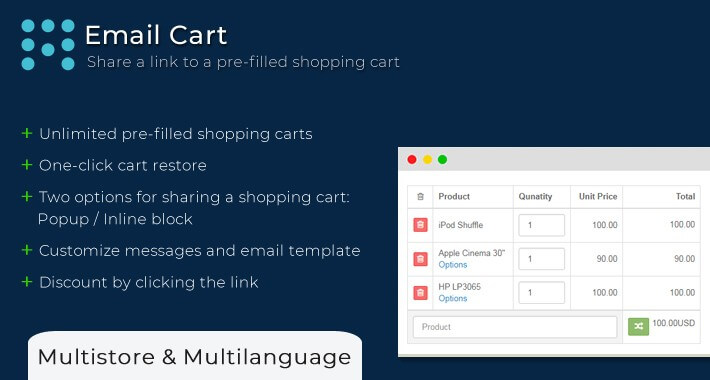 Email Cart (Pre-filled Shopping Carts)