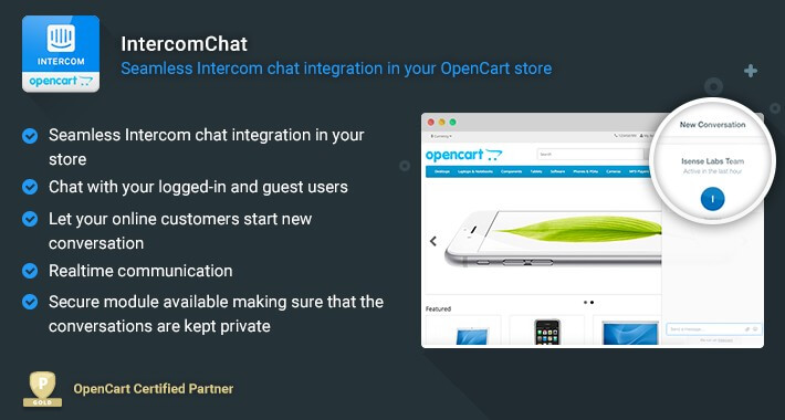 IntercomChat - Seamless Intercom Chat Integration for OpenCart