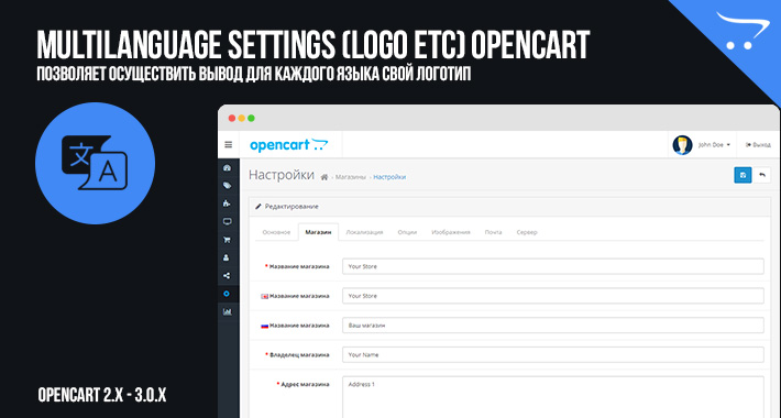 MultiLanguage Settings (Logo etc) OpenCart