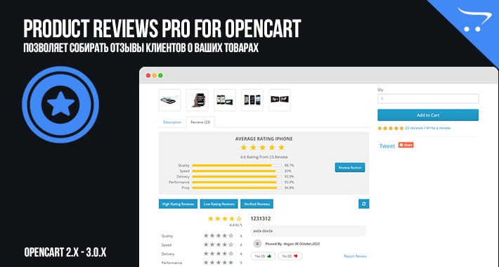 Product Reviews Pro Opencart